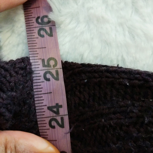 GeorgelPurple Turtleneck Sweater Dress With Cold Shouldered Sleeve Acrylic Blend - Picture 10 of 14